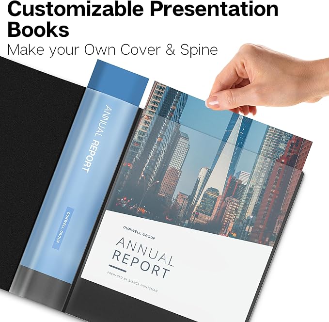 Dunwell Presentation Binder 60-Pocket, Displays 120 Pages, 8.5x11 Portfolio Binder with Plastic Sleeves, Storage and Organizer for Documents, Photos, Kids Artwork, Projects, Recipes (3 Pack, Black)
