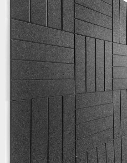 DECORITA Felt Bulletin Board Tiles | Modern Cork Board Alternative | Large Cork Boards for Walls | Aesthetic Felt Wall Panels for Office & Home Decor | Pinboard & Photo Board (12-Pack) | Black