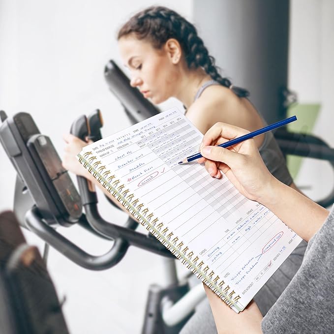Fitness Journal Workout Planner for Women & Men, A4 (8.5" x 11") Workout Journal Log Book Planner Gift for Track Gym Essentials, Home Workouts, Track Progress, Achieve Wellness Goals, Green