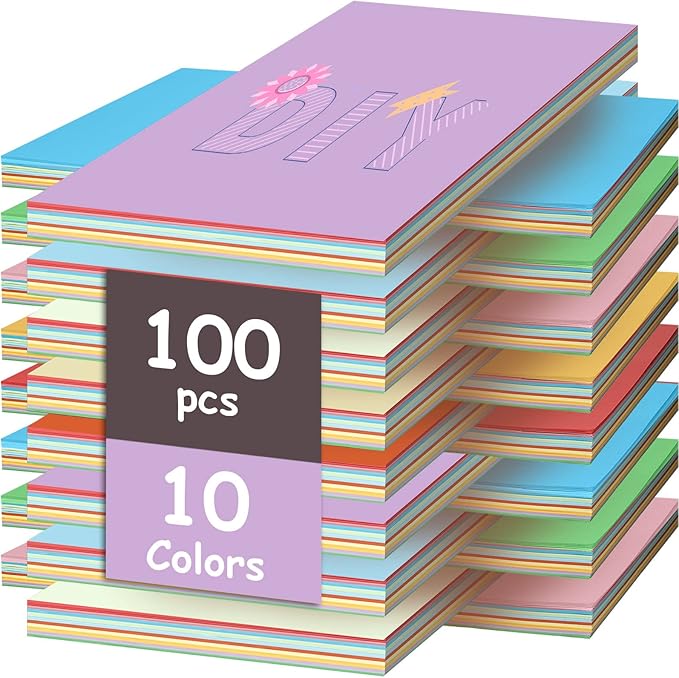 Yahenda 100 Pcs Colored Poster Boards 16 x 12 Inches 10 Assorted Color Poster Board Paper Cardstock Bulk Printer for Arts Crafts Exhibits and Notices(Fresh Colors)