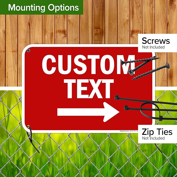 Custom Arrow,Custom Directional Sign, Right Arrow, 12x18 Inches, 55 mil thick HDPE (high density polyethylene) Made in USA by My Sign Center