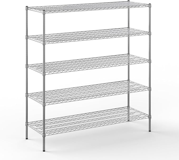 Regal Altair 21" Deep x 60" Wide x 64" Height Wire Shelving Kit | 5-Tier | NSF Commercial Storage Rack Unit