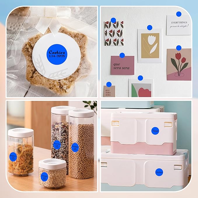 1 Inch Round Color Coding Labels, 1000 PCS Per Roll Blue Color Coded Dot Stickers, Round Color Dot Labels for Organizing, Filing, and Storage