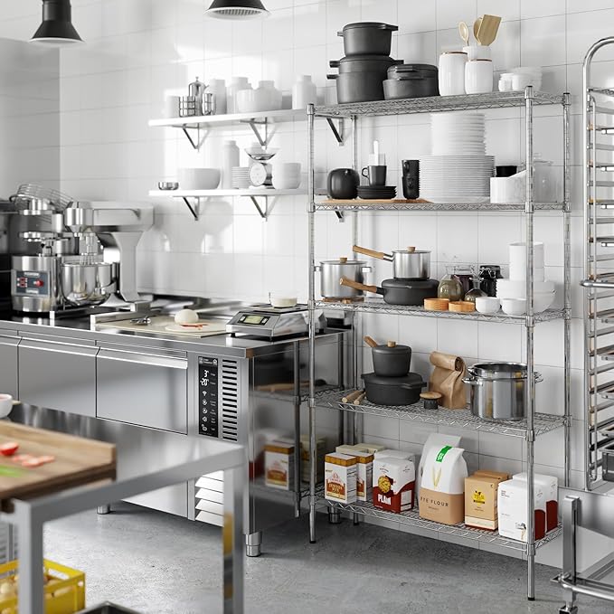 Regal Altair 14" Deep x 42" Wide x 74" Height Wire Shelving Kit | 5-Tier | NSF Commercial Storage Rack Unit