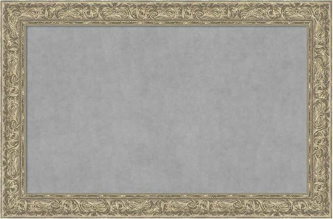 Amanti Art Silver Framed Magnetic Board 31x47 Large Vision Board for use with Magnets, 100% Metal Sheet to Display Items as Office Decor or for Home Organization in mudroom, Kitchen or Kids Room
