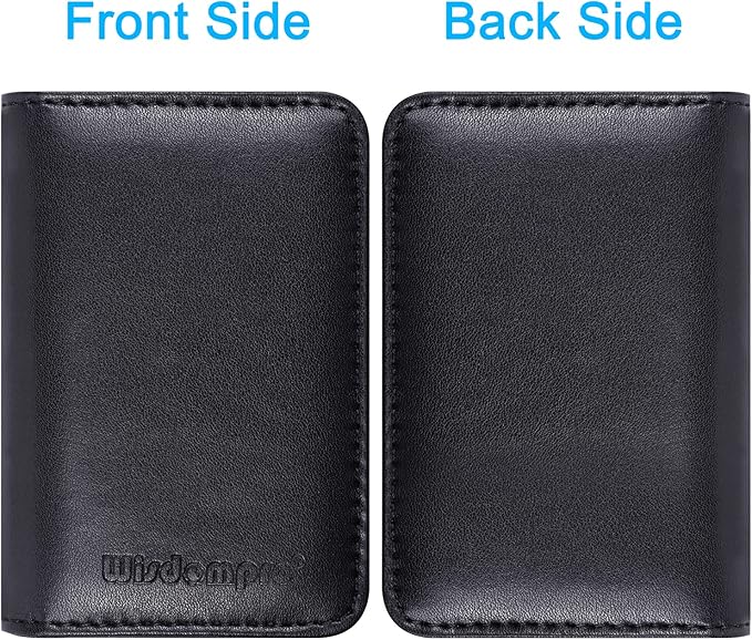 Wisdompro Business Card Holder, 2-Sided PU Leather Folio Name Card Holder Wallet Case with Magnetic Shut for Men and Women, Ultra Slim and Thin