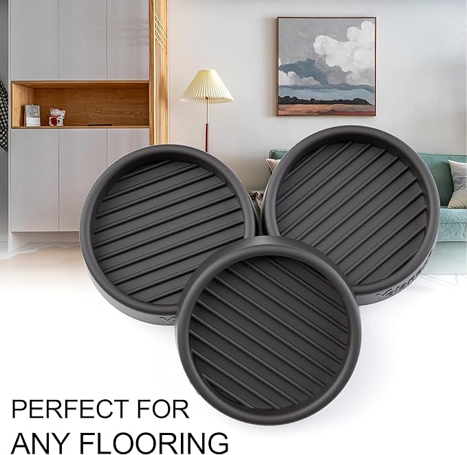 Yelanon 8pcs 2.5" Non Slip Furniture Pads for Hardwood Floors - Anti-Skid Grippers Rubber Feet Floor Protectors Stoppers to Prevent Sliding (Black)