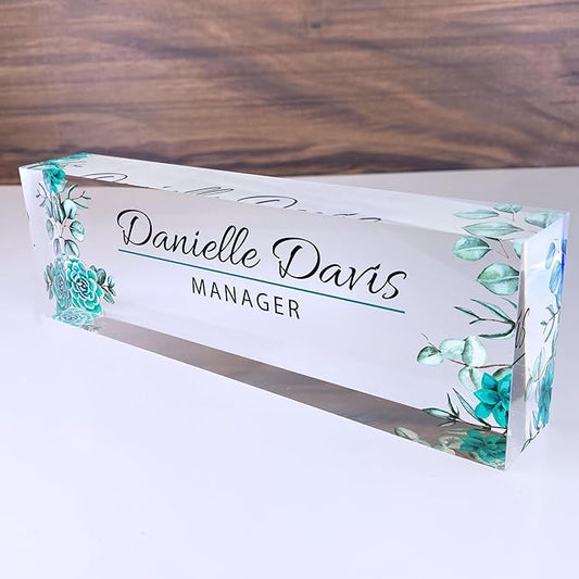 ARTBLOX | Custom Name Plate for Desk, Office Decor, Teacher Desk Name Plate, Teacher Gift, School Counselor Gift, Gift for Women, Teacher Appreciation