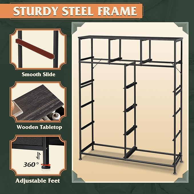 WLIVE Tall Dresser for Bedroom, Fabric Dressers Storage Tower, Dresser & Chest of Drawers Organizer Unit with 11 Drawers, Storage Cabinet, Hallway, Closets, Steel Frame, Wood Top, Charcoal Black
