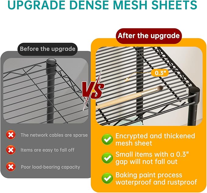 SINGAYE Shelf Closet Wire Shelving：Adjustable Metal Unit for Laundry Room Organization Bathroom Kitchen Home Storage Small Pantry Rack Shelves