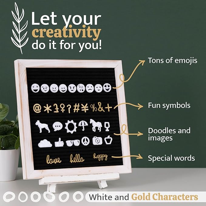 Felt Letter Board with Stand,10x10 inch Changeable Letterboard and Message Board,Letter Board Sign Include 792PCS Precut Letters