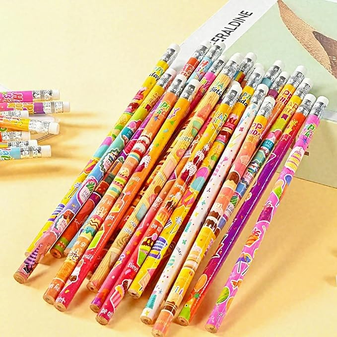 Jsehchya 72PCS Valentine Wooden cased Pencils for Kids with Erasers, Wood Wedding Golf Pencils for School,Drawing,Gift (72PCS, Valentine's Day)