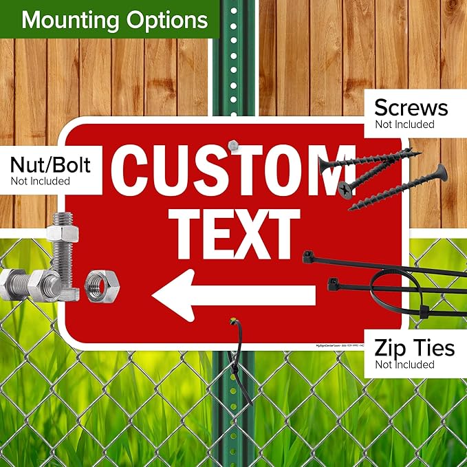 Custom Arrow,Custom Directional Sign, Left Arrow,12x18 Inches, Rust Free .063 Aluminum, Fade Resistant, Made in USA by My Sign Center