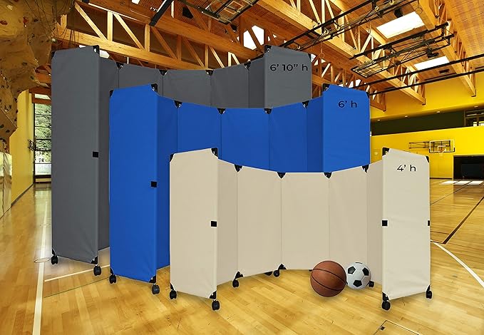 Versare MP10 Portable Folding Wall Partition | Economical 5 Panel Design | Portable Room Divider On Wheels | Adjustable, Freestanding Setup | Multiple Widths