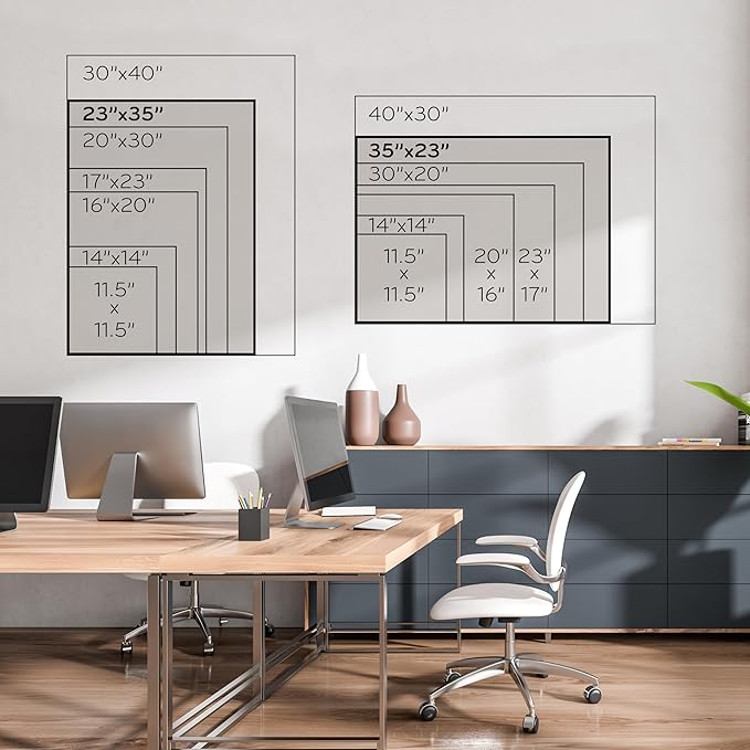U Brands Magnetic Whiteboard 24" x 36", Black Wood Frame Dry Erase Board, Wall Mounted White Board for Office, Classroom, Home, Planning & Organization