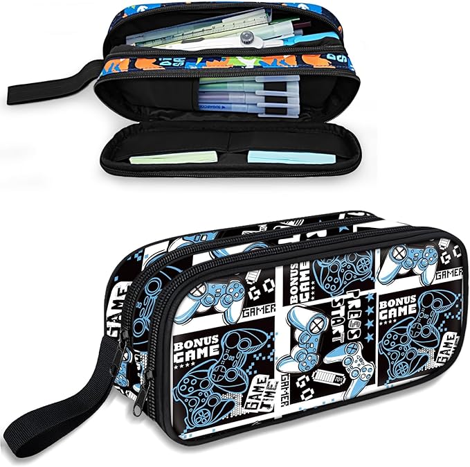 Fitvc Large Pencil Case for Boys,Gamer Boys Pencil Pouch for Kids Teens School,Large Capacity Pen Box Marker Organizer for School