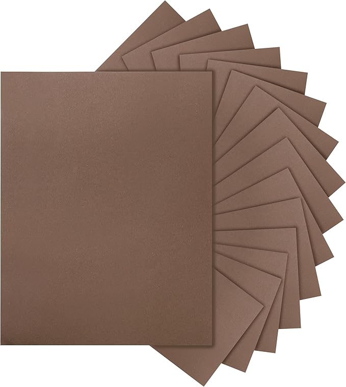 Silunkia 100 Sheets Coffee Color Cardstock 8.5 x 11 Scrapbooking Paper, 75lb Heavyweight Dark Brown Card Stock for DIY Card Making, Wedding Invitations, Thank You Cards, Party Decorations
