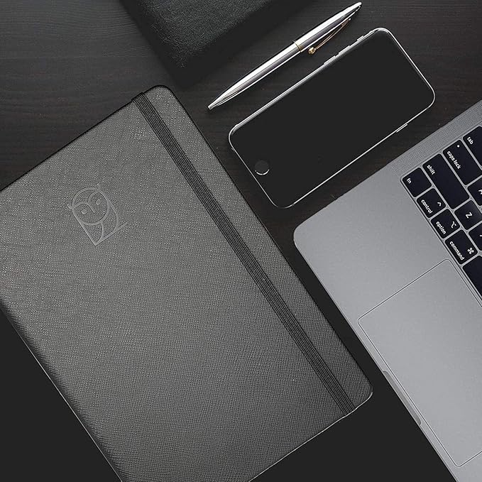 Wyze Planner Undated Daily Planner – 1-Year B5 Productivity Organizer with Two-Page Weekly Spread, Goal Setting, Habit Tracker, Weekly & Monthly Pages – Hardcover Time Management Notebook (Black)