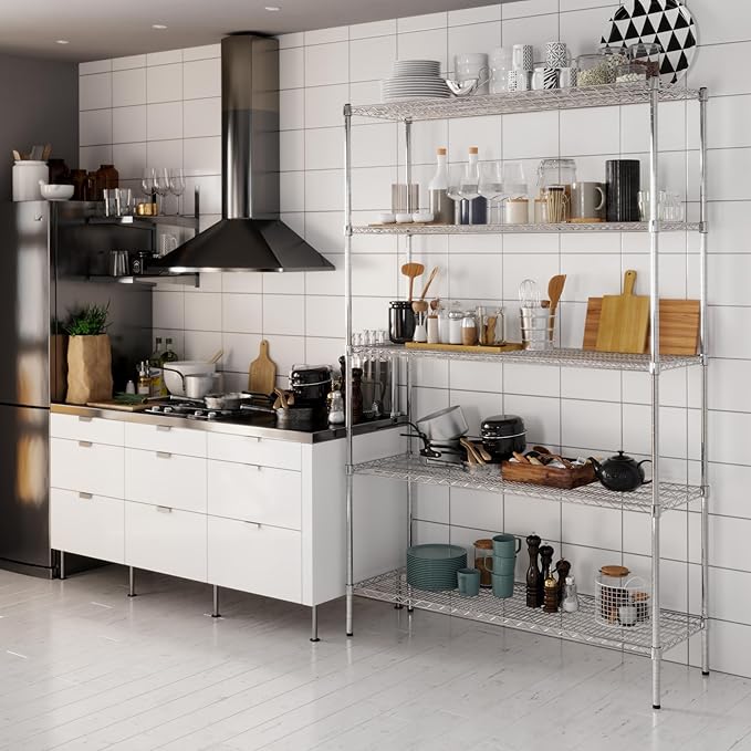 Regal Altair 18" Deep x 54" Wide x 86" Height Wire Shelving Kit | 5-Tier | NSF Commercial Storage Rack Unit