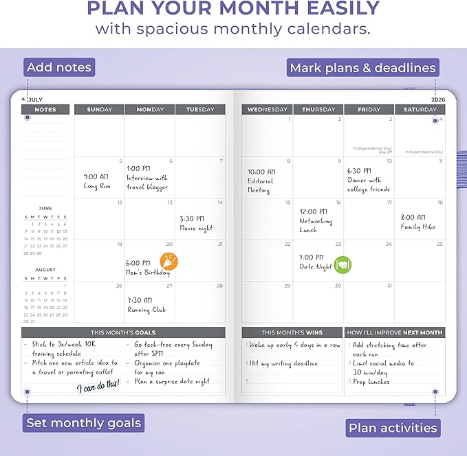 Clever Fox Dated Planner 2026-2027 – Weekly Life Planner Notebook for Time Management – Planner with Habits Tracker & To-Do List (Lavender)