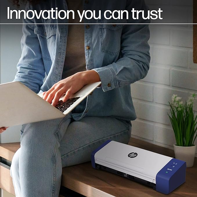 HP Compact Desktop Duplex USB Mobile Document & Photo Scanner with Auto-Feed Tray for Portable 2-Sided Digital Scanning, Model HPPS200, for Home & Office, PC and MAC, HP WorkScan Software Included