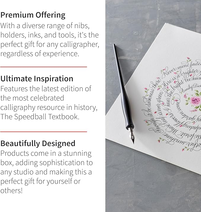 Speedball Modern Calligraphy Kit, Featuring Pen Holder, Nibs, Tips Ink, Textbook, Calligraphy Gift, Calligraphy Pen Set, Scribe Writing, Art Lettering, Artist, Caligraphy, Lettering, Invitations