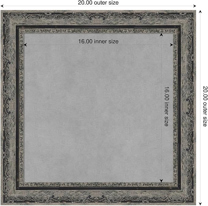 Amanti Art Black Framed Magnetic Board 20x20 Small Vision Board for use with Magnets, 100% Metal Sheet to Display Items as Office Decor or for Home Organization in mudroom, Kitchen or Kids Room