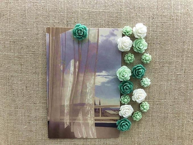 24Pcs Decorative Pushpins,Cork Board Tacks,Bulletin Board Tacks,Thumb Tack Decorative for CorkBoard, Office Organization or Home, Green