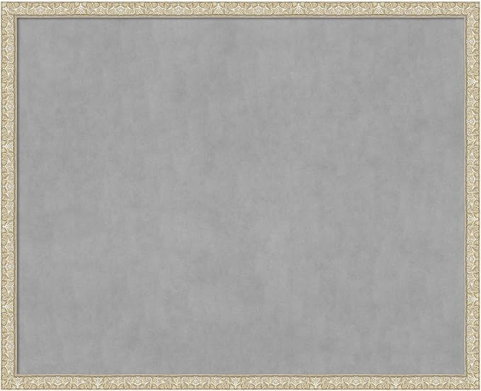 Amanti Art Silver Framed Magnetic Board 34x42 X-Large Vision Board for use with Magnets, 100% Metal Sheet to Display Items as Office Decor or for Home Organization in mudroom, Kitchen or Kids Room