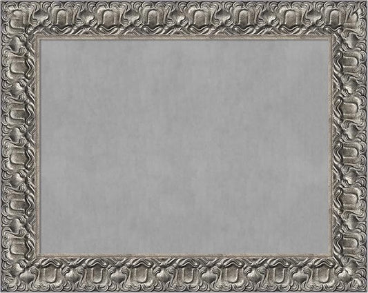 Amanti Art Silver Framed Magnetic Board 24x30 Medium Vision Board for use with Magnets, 100% Metal Sheet to Display Items as Office Decor or for Home Organization in mudroom, Kitchen or Kids Room