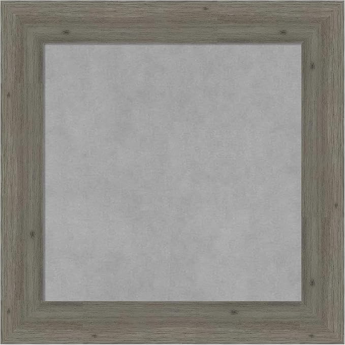 Amanti Art Grey Framed Magnetic Board 21x21 Small Vision Board for use with Magnets, 100% Metal Sheet to Display Items as Office Decor or for Home Organization in mudroom, Kitchen or Kids Room