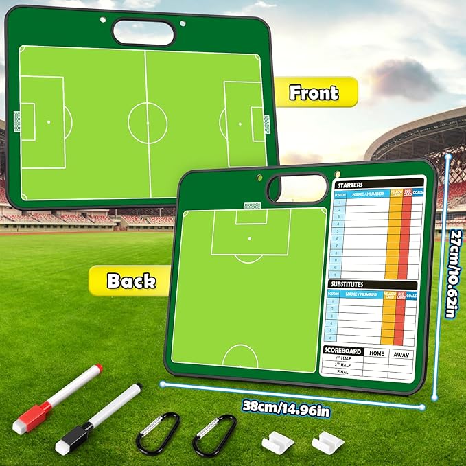 Torlam Magnetic Dry Erase Coach Board, Baseball, Soccer, Football, Basketball Coaching Clipboard