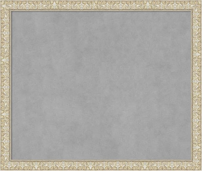 Amanti Art Silver Framed Magnetic Board 22x26 Medium Vision Board for use with Magnets, 100% Metal Sheet to Display Items as Office Decor or for Home Organization in mudroom, Kitchen or Kids Room