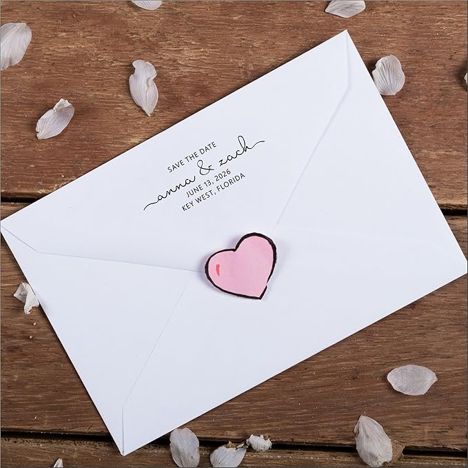PrettySweetParty Self Inking Return Address Stamp - Custom 4 Line Personalized Address Stamp for Envelopes, Wedding Invitations, Business, Mailing Labels (Hartwell)