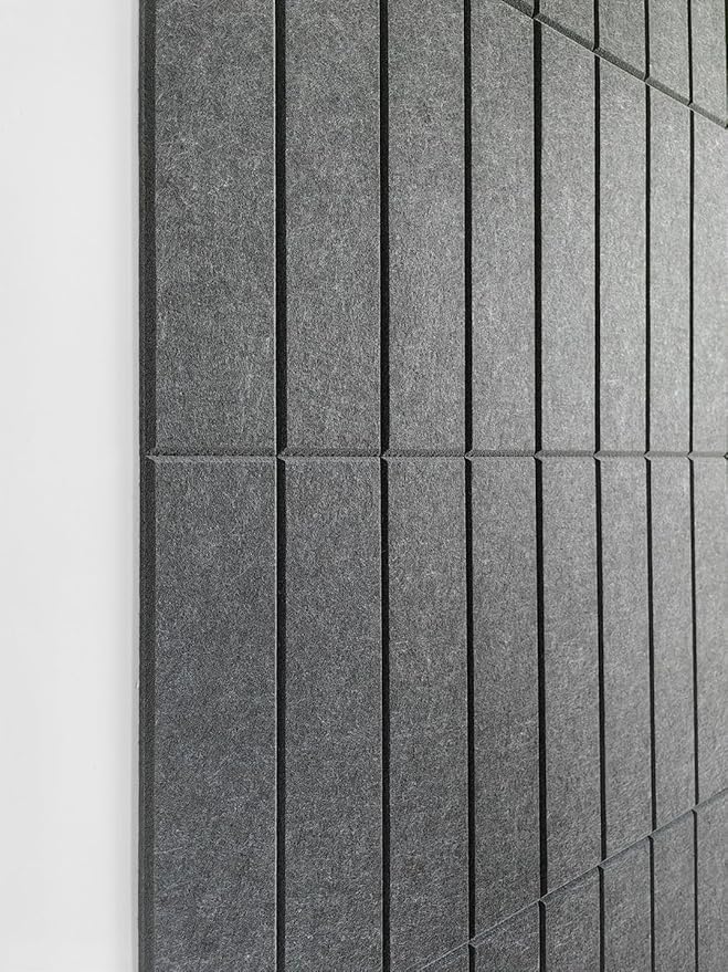 DECORITA Felt Bulletin Board Tiles | Modern Cork Board Alternative | Large Cork Boards for Walls | Aesthetic Felt Wall Panels for Office & Home Decor | Pinboard & Photo Board (24-Pack) | Gray Black