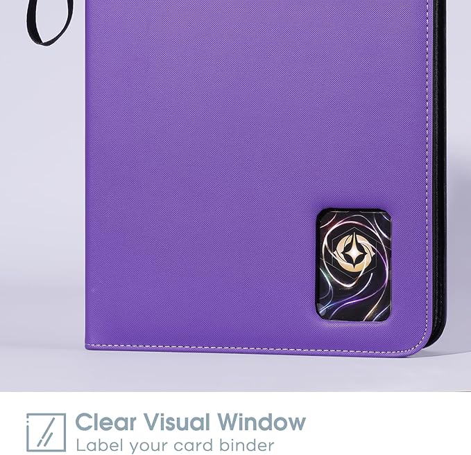 ProCase 900 Pockets Card Binder with Clear Window for Trading Cards, 9 Double Sided Pockets Cards Colletction Album Holder with Removable Sleeves for MTG, TCG, Sports Cards, Football Cards -Purple
