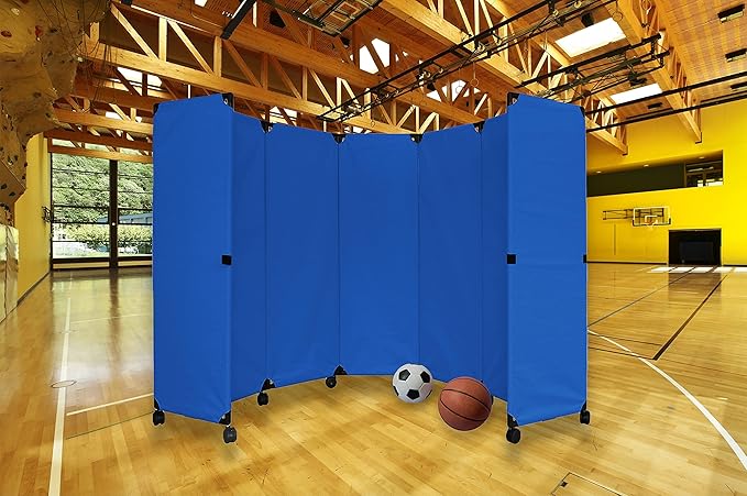 Versare MP10 Portable Folding Wall Partition | Economical 5 Panel Design | Portable Room Divider On Wheels | Adjustable, Freestanding Setup | Multiple Widths