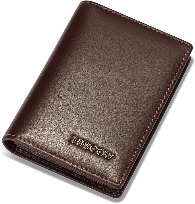 Leather Business Card Case Holder for Men & Women, Italian Calfskin