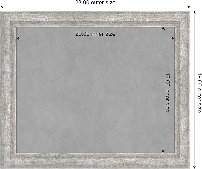Amanti Art Silver Framed Magnetic Board 19x23 Small Vision Board for use with Magnets, 100% Metal Sheet to Display Items as Office Decor or for Home Organization in mudroom, Kitchen or Kids Room