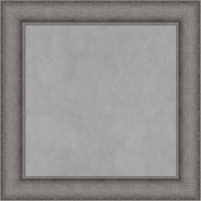 Amanti Art Grey Framed Magnetic Board 20x20 Small Vision Board for use with Magnets, 100% Metal Sheet to Display Items as Office Decor or for Home Organization in mudroom, Kitchen or Kids Room