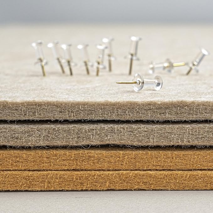 Large Bulletin Board - 72 x 48 Inches, Decorative Felt Pin Board for Wall - 6' x 4' Foldable Photo Display Board with Self-Adhesive Tape, Includes 20 Push Pins - Beige Brown