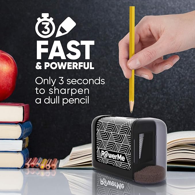 Battery-Operated Electric Pencil Sharpener for Kids, School, Home, Office - for No. 2 Pencils and Colored Pencils