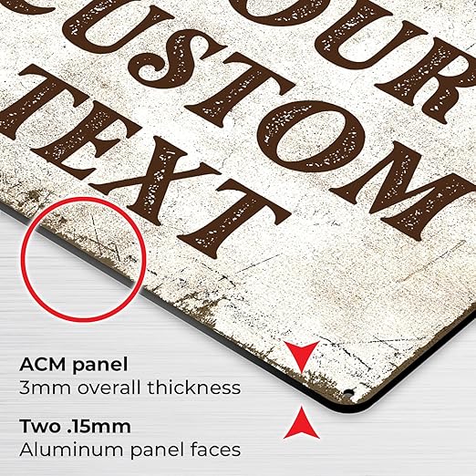 Rustic Custom Sign, Personalized Metal Signs, Gift for Him Men Dad, Man Cave, Indoor and Outdoor Use 12x18 Inches, ACM, Fade Resistant, Made in USA