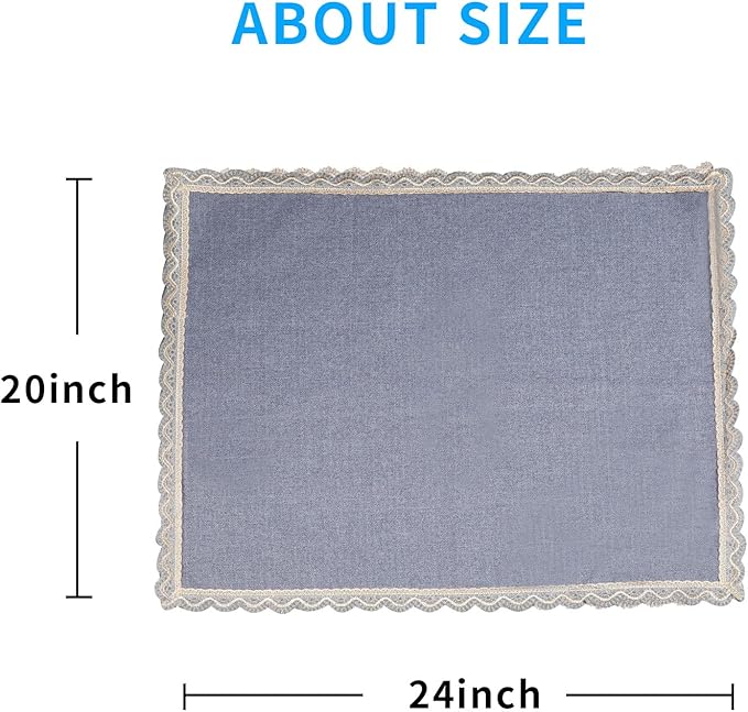 MINJIATEX Couch arm Covers,Non-Slip lace Sofa arm Covers Set of 2 Washable Sofa armrests Covers for Living Room Recliner Chair arm Cover Protectors for Leather Sofa armrest slipcover (JYS-Blue)