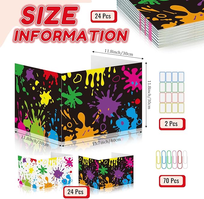 Cinrobiye 24 Pcs Inspirational Privacy Folders Standard for Students Cardboard Shields Test Privacy Boards Motivational Words Desk Dividers Shield for Classroom School Study Supplies (Ink)