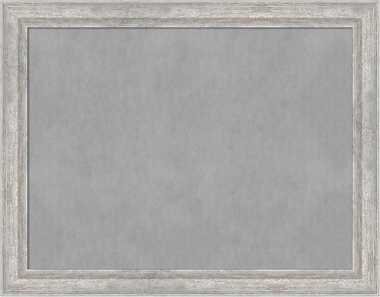 Amanti Art Silver Framed Magnetic Board 21x27 Medium Vision Board for use with Magnets, 100% Metal Sheet to Display Items as Office Decor or for Home Organization in mudroom, Kitchen or Kids Room