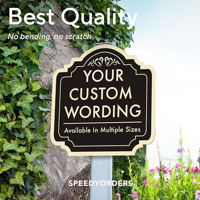 Custom Decorative Outdoor Metal Sign - Personalized Aluminum - Design 2 Black Charcoal 24x24 In - Waterproof Made In USA