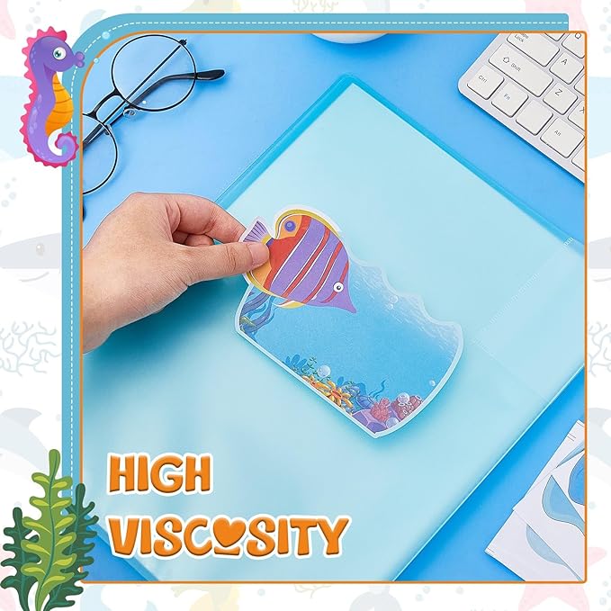 Henoyso 108 Pcs Ocean Themed Desk Name Tags for Classroom Under The Sea Classroom Decor Locker Name Tags for Kindergarten, Preschool, 1st, 2nd & 3rd Grade Teacher Nameplates for Student