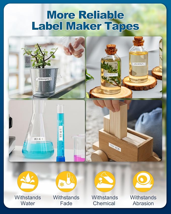 2-Pack Label Maker Tape 12mm 0.47" White TZE2312PK Replacement for Brother P Touch Label Tape TZe-231 TZ-231, Compatible with Brother Ptouch PT-D210 PT-H110 PT-D220 PT-D400