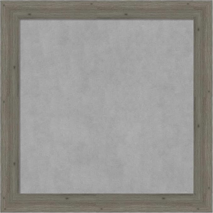 Amanti Art Grey Framed Magnetic Board 29x29 Medium Vision Board for use with Magnets, 100% Metal Sheet to Display Items as Office Decor or for Home Organization in mudroom, Kitchen or Kids Room